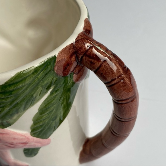 Vintage Flamingo Mug Embossed Pink White 1992 Ceramic says Florida Birds Nature - Picture 7 of 15